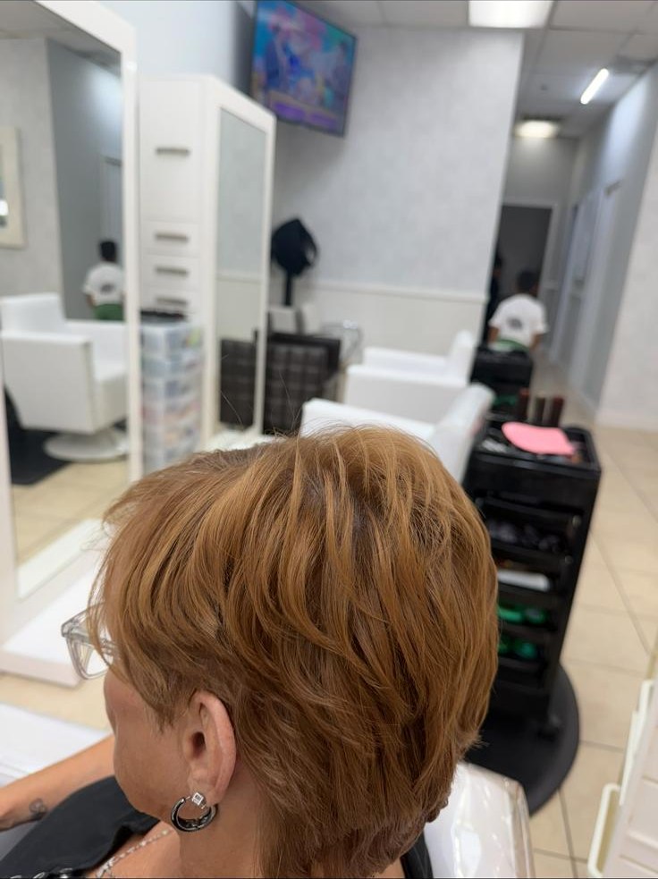 Copper pixie cut
